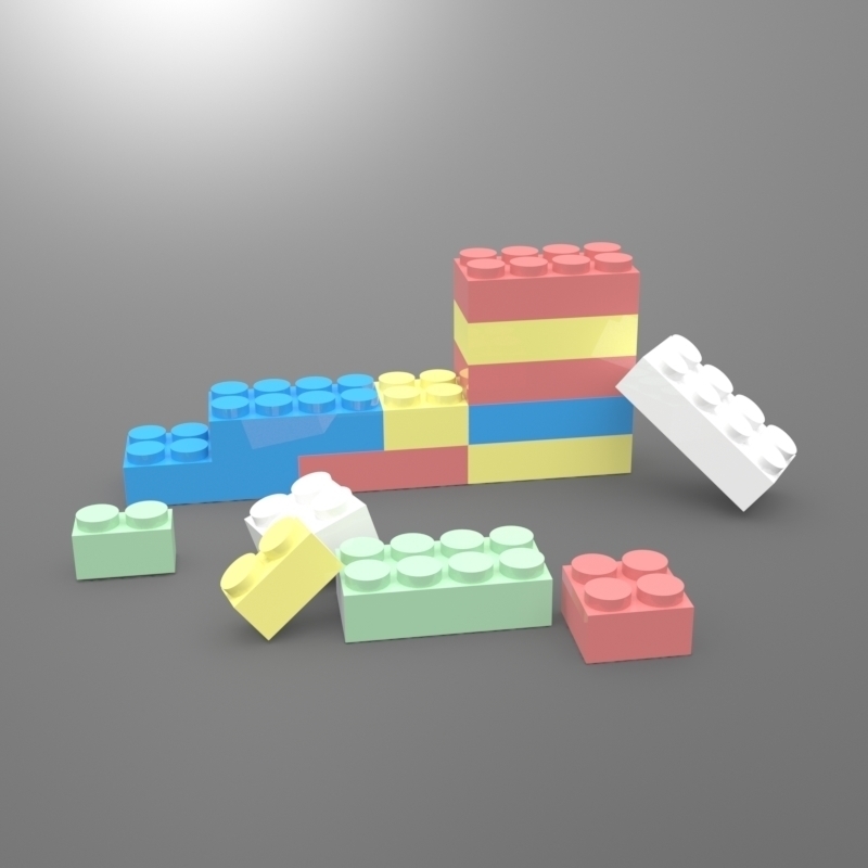 tijolos lego litte médio 3in1 pinshape brinquedo bricks 3D print model - Mito3D