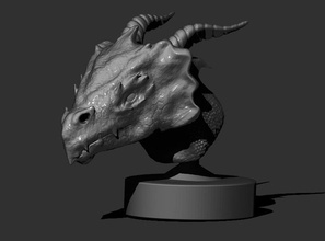 dragon head pinshape creature monster dragons sculpture bust 3d print model - Mito3D