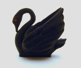 odile cigno montaggio crystal eye pinshape swan supporta figurina cristallo bird 3d print model - Mito3D