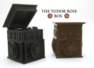 tudor rose box secret lock pinshape pinshape-support-free-design-contest-tudor-interactive art-carved-box 3d print model - Mito3D
