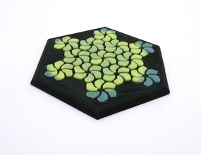 tessellating flower coaster reloaded pinshape tessellation inlaid flowers 3d print model - Mito3D