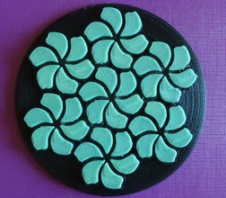 suddivisione mosaico fiori coaster pinshape fiore 3d print model - Mito3D