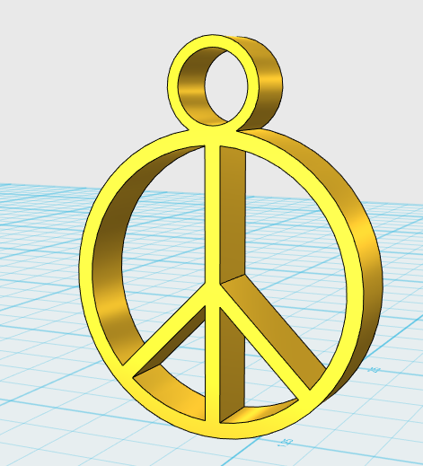 peace Zeichen Anhänger pinshape support kostenloser design contest 3D print model - Mito3D