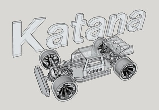 katana voiture rc 1 10 route pinshape inde low poly design concours 3d print model - Mito3D