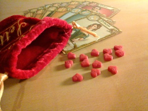aşk mektubu kalp pinshape belirteçleri oyuncak kurulu oyun kartı kart oyunu kartları token 3d print model - Mito3D