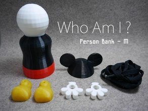 kişi banka m pinshape mickey fare miki 3d tasarım 3d print model - Mito3D