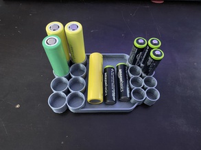 aa 18650 battery tray pinshape 18650-aa-battery-tray-holder 3d print model - Mito3D