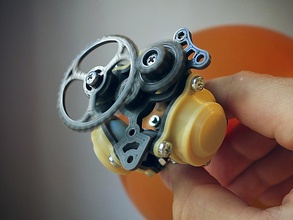 balloon powered radial engine pinshape cylinder steam motor compressed-air compressed air 3d print model - Mito3D