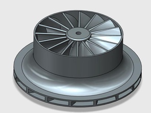 turbine compresseur centrifuge pinshape roue 3d print model - Mito3D