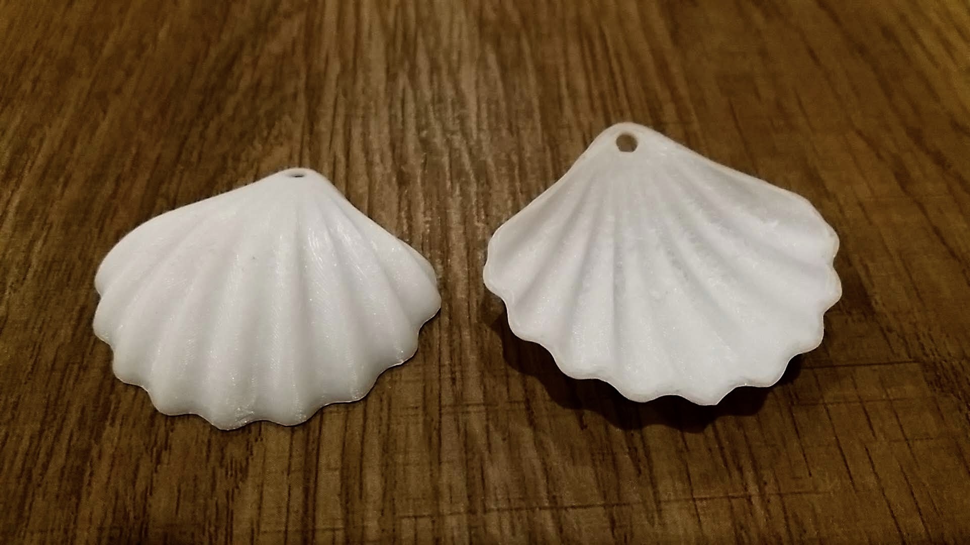 seashell earrings pinshape seashell-earring earring 3D print model - Mito3D