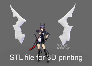 cosplay corna ch'en arknights pinshape horn cosplayprop props 3d print model - Mito3D