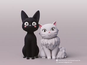 jiji & lily kiki's delivery service pinshape miyazaki studio-ghibli kikis servic hayao cats ghibli 3d print model - Mito3D