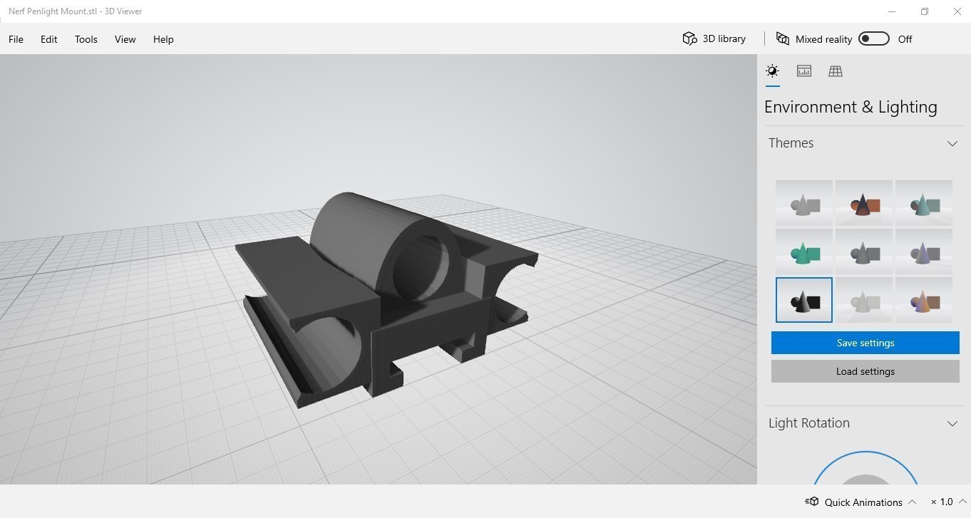 nerf feneri mount pinshape 3D print model - Mito3D