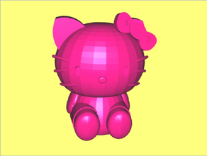 kitty bright pink pinshape 3d print model - Mito3D
