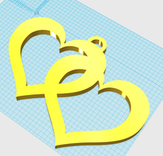 double floating hearts pendant pinshape pinshape-support-free-design-contest charmander 3d print model - Mito3D
