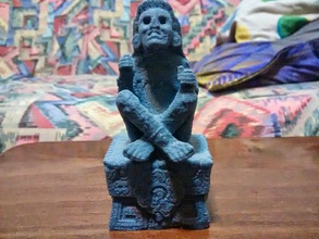 xochipilli - aztec god ecstasy pinshape pinshape-support-free-design-contest statue ololiuqui mushroom morning glory mexico flower archaeology 3d print model - Mito3D