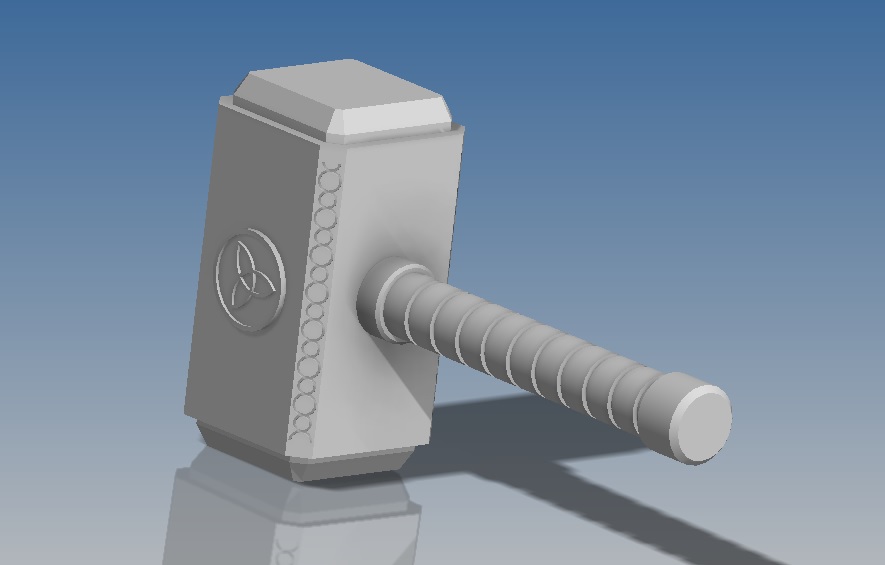 mjolnir martillo thor pinshape marvel comics juguetes arma 3D print model - Mito3D