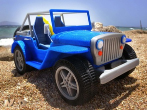 plage jeep pinshape jouet voiture 3d print model - Mito3D