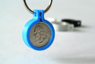 quarter coin holder pinshape keyring keychain 3d print model - Mito3D
