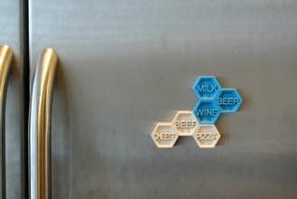 busy bee pinshape shopping Liste Kühlschrank iceboxchallenge sechseckige 3d print model - Mito3D