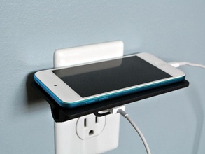 wall outlet shelf pinshape mount tablet stand kindle iphone 3d print model - Mito3D