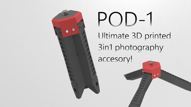 pod 1 final 3in1 foto accesorio pinshape trípode monopie agarre cámara 3d print model - Mito3D