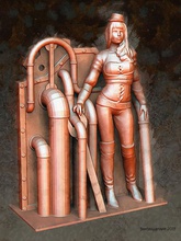 steampunk señora lenora pinshape carácter modelado concurso apoyo gratis diseño supportless victoriano fantasía mecánico máquina mujer 3d print model - Mito3D