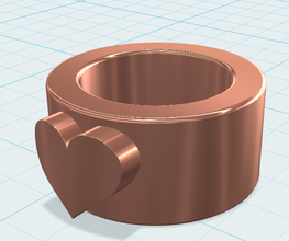 anel coração pinshape gratuito design contest 3d print model - Mito3D