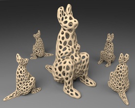 kanguru voronoi tarzı pinshape 3d print model - Mito3D