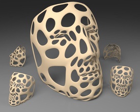 polygone masque voronoi style simple paroi épaisse plat bo pinshape 3d print model - Mito3D