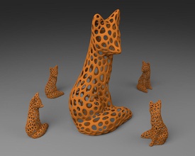 fox voronoi style pinshape 3d print model - Mito3D