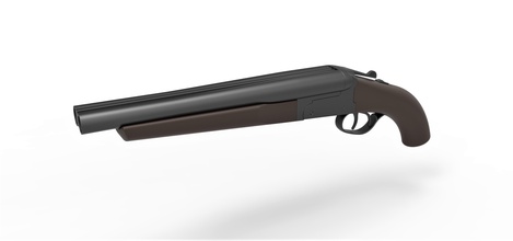 double canon Remington fusil pompe forme d'épingle Calibre 12 zombie zombi soutenir réplique jouet imprimable impression barrette arme pistolet 3d print model - Mito3D