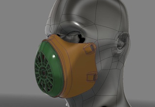 masque m2 forme d'épingle covid19 covidmask visage masqué 3d print model - Mito3D