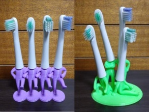 cepillo dientes cabeza hombres forma alfiler miniatura humanoide soporte porta 3d print model - Mito3D