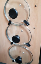 saucepan lid bracket fitting door pinshape l-shape brackets kitchen utensils 3d print model - Mito3D