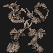 serpiente gente forma alfiler animal miniatura minis monstruo criatura zodíaco víbora liebre conejito mesa pasatiempo rpg 3d print model - Mito3D