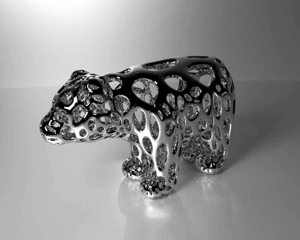 oso voronoi estilo pinshape animal 3D print model - Mito3D