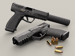 silencieux maxime 9 nfa forme d'épingle gun3dmodel pistolet réplique cosplay cosplayprop armes prop soutenir accessoires gun 3d print model - Mito3D