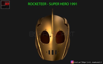 rocketeer casque super héros 1991 3d impression modèle forme d'épingle costume rockete jouet accessoires masque cosplay 3d print model - Mito3D