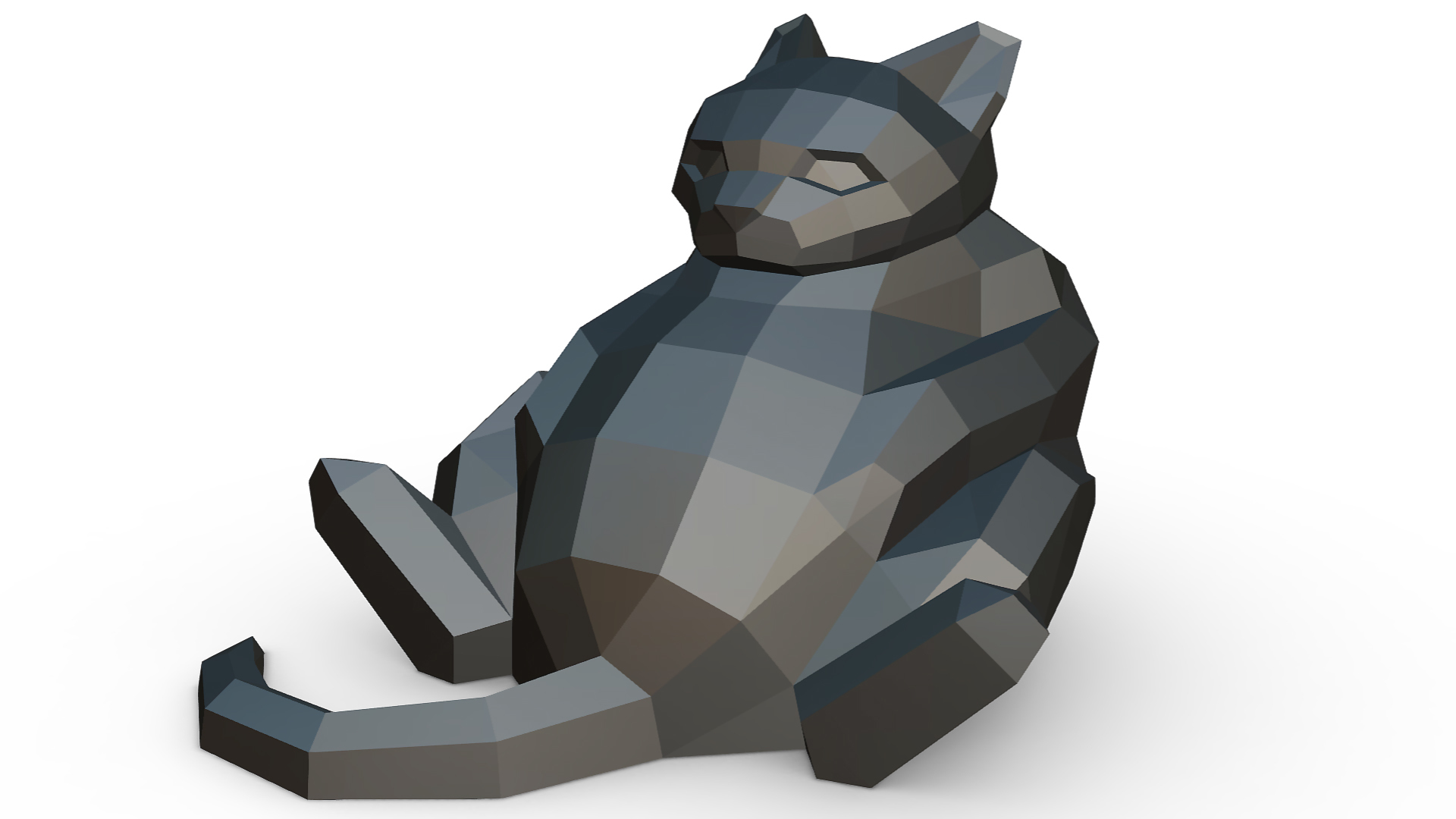 gato figura 7 3d impressão modelo alfinete poli pobre brinquedo estátua escultura miniaturas Projeto interior estatuetas estatueta decoração animal 3dprint pingentes joalheria origami presente 3D print model - Mito3D