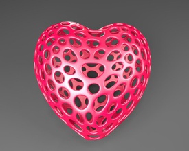 corazón voronoi estilo pinshape 3d print model - Mito3D