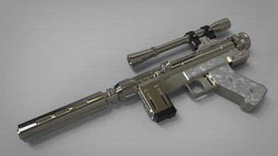 Lando calrissian se14r Lazer iğne şekli tüfek Cosplayprop silah arma Pistola solo solomovie Han mandaloryalı blaster yıldız savaşı starwars kask Starwarsprops Starwarsfan tabanca 3d print model - Mito3D