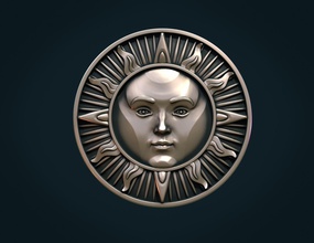Soleil pendentif forme d'épingle astrologie astronomie imprimable décorer bijoux visage 3d print model - Mito3D