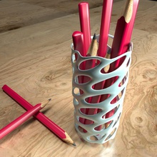 voronoi vazo pinshape kalemlik 3d print model - Mito3D