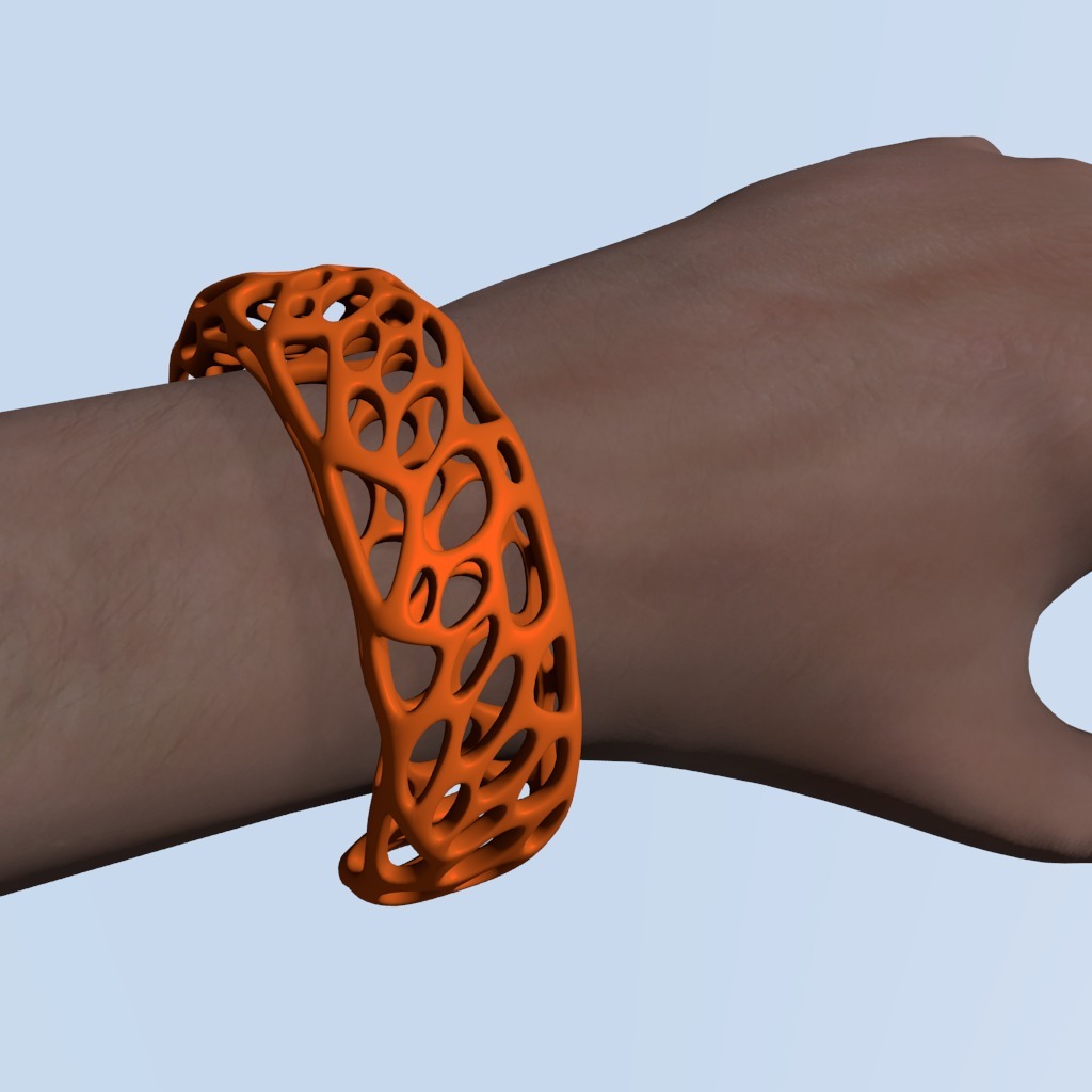 voronoi bracelet pinshape voronoi bracelet 3D print model - Mito3D