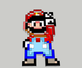 16 bit Mario super 1990 forma spillo nerd decorazione nintendo retrò 3d print model - Mito3D