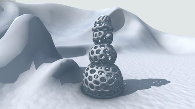 voronoi muñeco nieve pinshape ornamento makerbotornaments navidad 3d print model - Mito3D