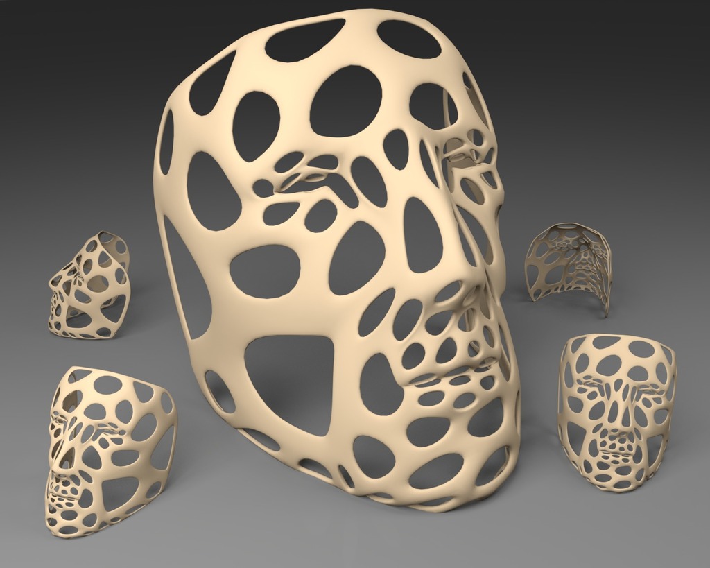 poligono maschera voronoi stile singola parete pinshape 3D print model - Mito3D