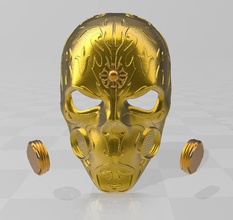 maschera cranio deco covid 19 forma spillo cosplay covid19 covidmask 3d print model - Mito3D