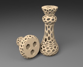 3xm8 voronoi chess set inlets 3 m8 nuts pinshape 3d print model - Mito3D